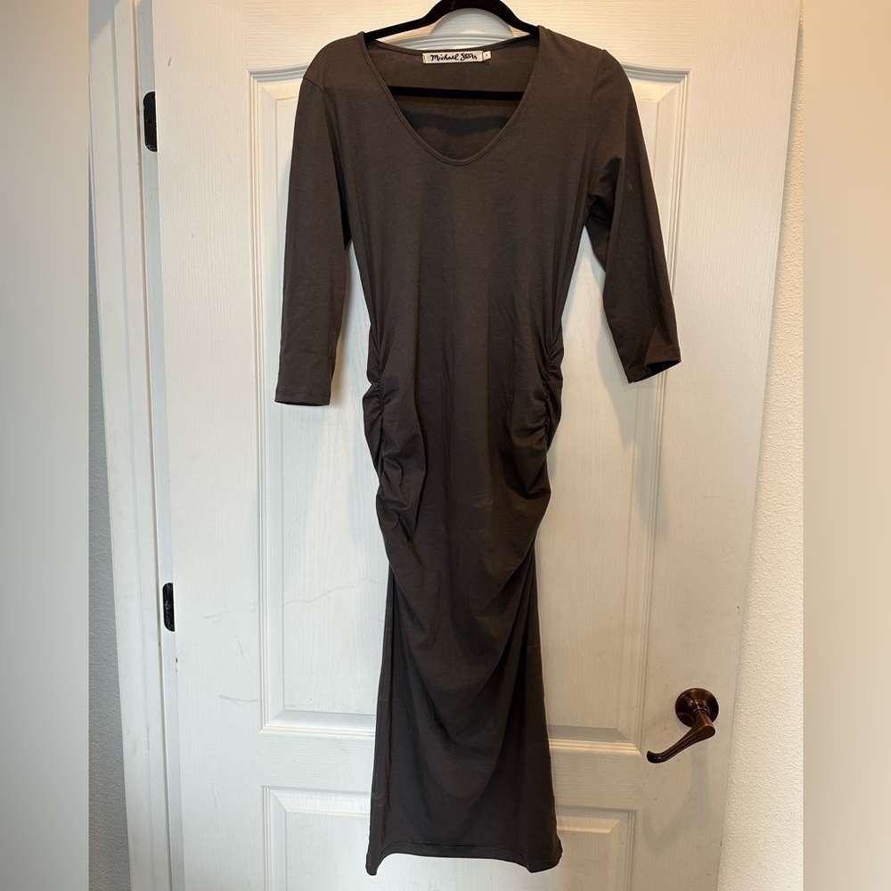 Michael Stars women’s ribbed long sleeve dress gray Medium